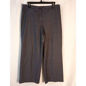 J Jill High Rise Wide Leg Pants Gray Women’s 12P Stretch Comfort Excellent